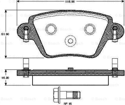 BOSCH 0 986 TB2 383 - Bromsbeläggssats, skivbroms xdelar.se