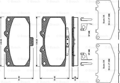 BOSCH 0 986 TB2 294 - Bromsbeläggssats, skivbroms xdelar.se