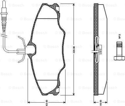 BOSCH 0 986 TB2 296 - Bromsbeläggssats, skivbroms xdelar.se