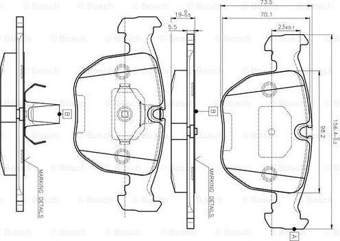 BOSCH 0 986 TB2 292 - Bromsbeläggssats, skivbroms xdelar.se