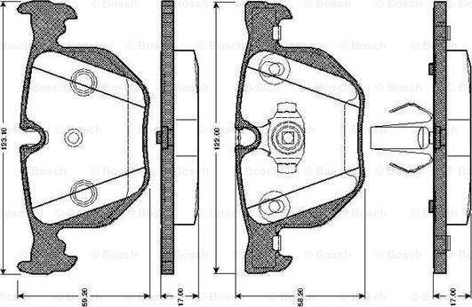 BOSCH 0 986 TB2 206 - Bromsbeläggssats, skivbroms xdelar.se