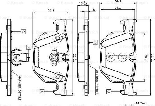 BOSCH 0 986 TB2 207 - Bromsbeläggssats, skivbroms xdelar.se