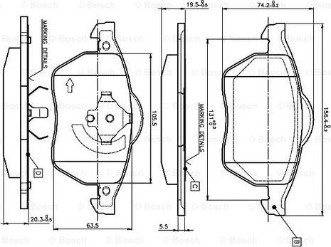 BOSCH 0 986 TB2 214 - Bromsbeläggssats, skivbroms xdelar.se