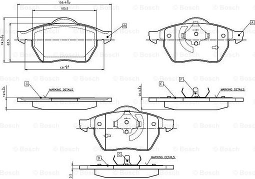 BOSCH 0 986 TB2 212 - Bromsbeläggssats, skivbroms xdelar.se