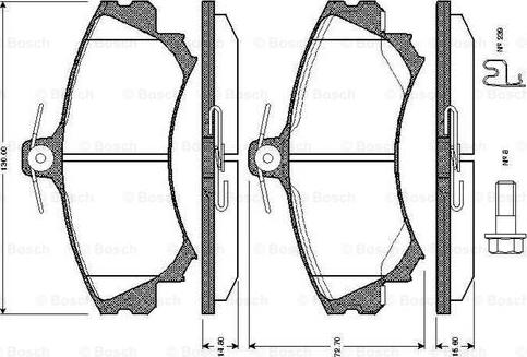 BOSCH 0 986 TB2 288 - Bromsbeläggssats, skivbroms xdelar.se