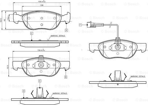 BOSCH 0 986 TB2 282 - Bromsbeläggssats, skivbroms xdelar.se