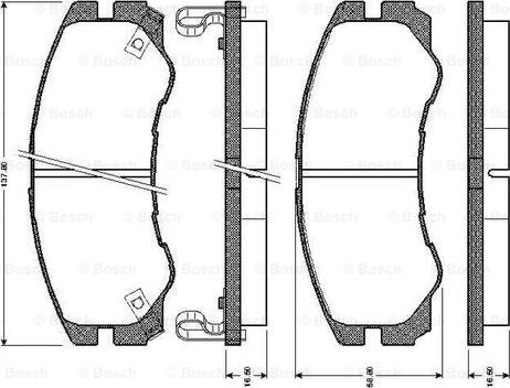 BOSCH 0 986 TB2 234 - Bromsbeläggssats, skivbroms xdelar.se