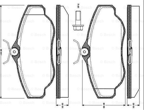 BOSCH 0 986 TB2 274 - Bromsbeläggssats, skivbroms xdelar.se