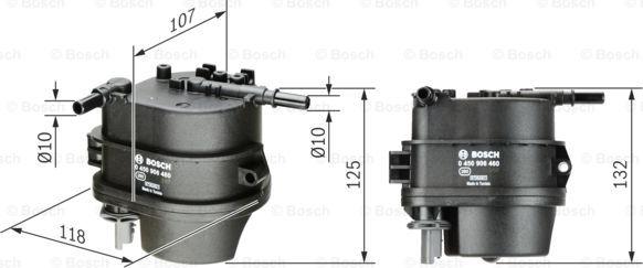 BOSCH 0 450 906 460 - Bränslefilter xdelar.se