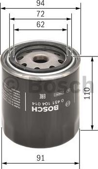 BOSCH 0 451 104 014 - Oljefilter xdelar.se