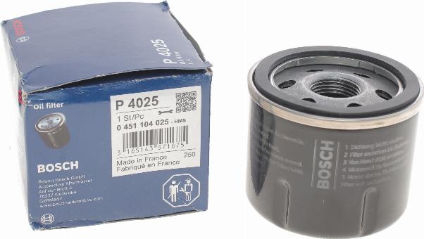 BOSCH 0 451 104 025 - Oljefilter xdelar.se