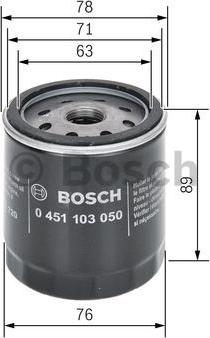 BOSCH 0 451 103 050 - Oljefilter xdelar.se