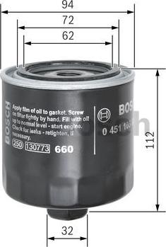 BOSCH 0 451 103 084 - Oljefilter xdelar.se