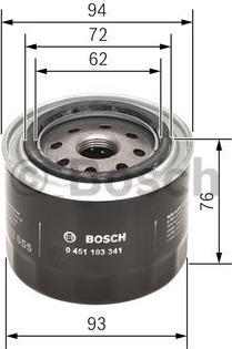 BOSCH 0 451 103 341 - Oljefilter xdelar.se