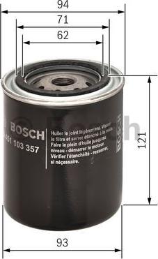 BOSCH 0 451 103 357 - Oljefilter xdelar.se