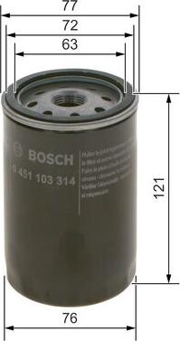 BOSCH 0 451 103 314 - Oljefilter xdelar.se