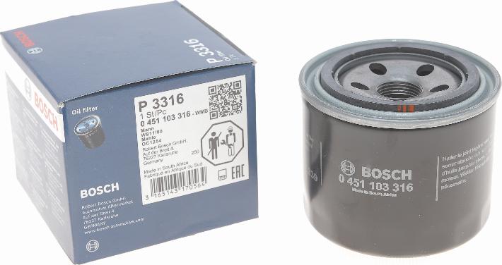 BOSCH 0 451 103 316 - Oljefilter xdelar.se