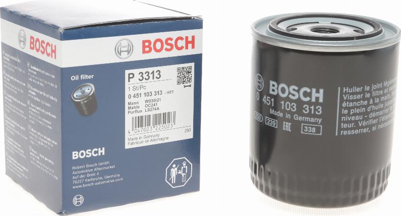 BOSCH 0 451 103 313 - Oljefilter xdelar.se