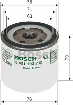 BOSCH 0 451 103 298 - Oljefilter xdelar.se