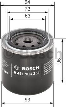 BOSCH 0 451 103 251 - Oljefilter xdelar.se