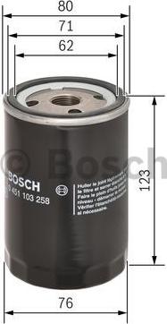 BOSCH 0 451 103 258 - Oljefilter xdelar.se