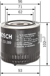 BOSCH 0 451 103 289 - Oljefilter xdelar.se