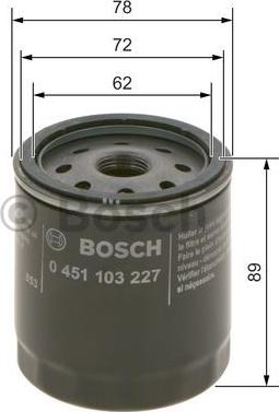 BOSCH 0 451 103 227 - Oljefilter xdelar.se