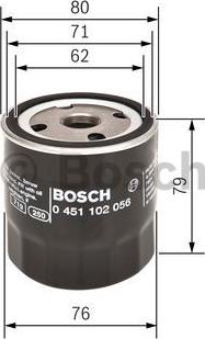 BOSCH 0 451 102 056 - Oljefilter xdelar.se