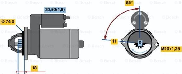 BOSCH 0 986 021 060 - Startmotor xdelar.se