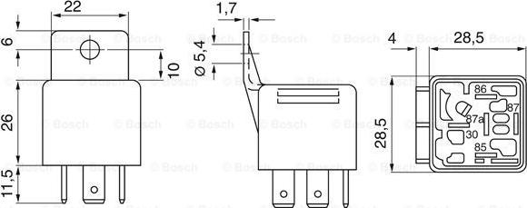 BOSCH 0 332 019 203 - Relä, huvudström xdelar.se