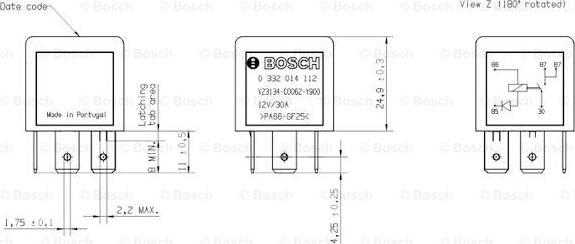 BOSCH 0 332 014 112 - Relä, huvudström xdelar.se