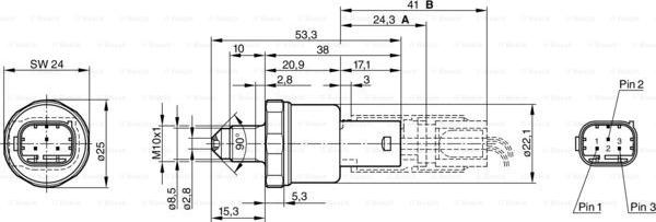 BOSCH 0 265 005 303 - Tryckprytare, bromshydraulik xdelar.se