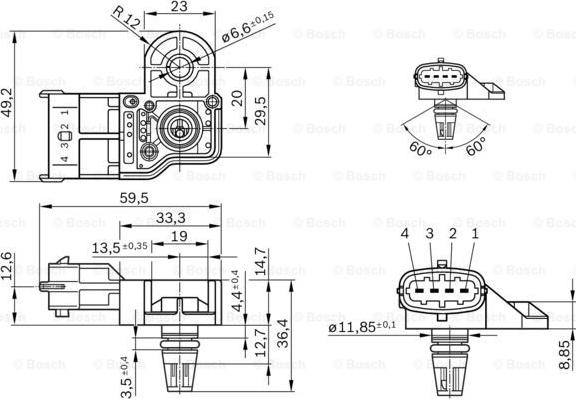 BOSCH 0 261 230 280 - Sensor, laddtryck xdelar.se