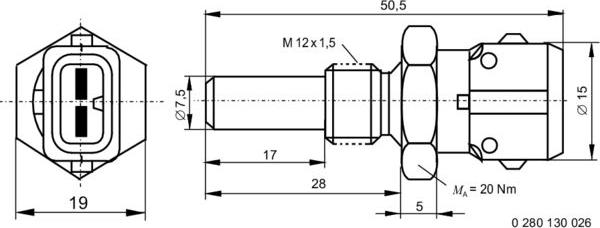 BOSCH 0 280 130 026 - Sensor, kylmedietemperatur xdelar.se