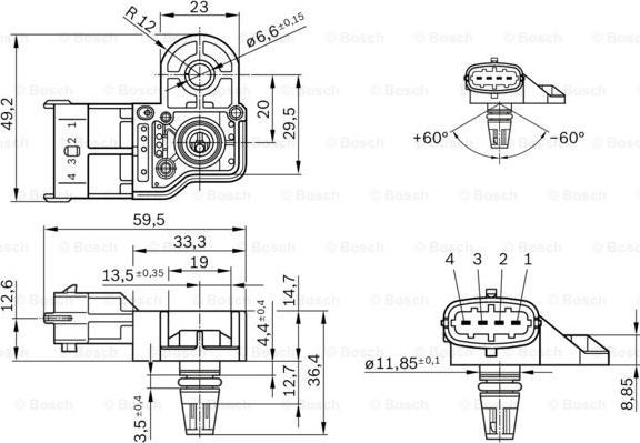 BOSCH 0 281 006 076 - Sensor, laddtryck xdelar.se