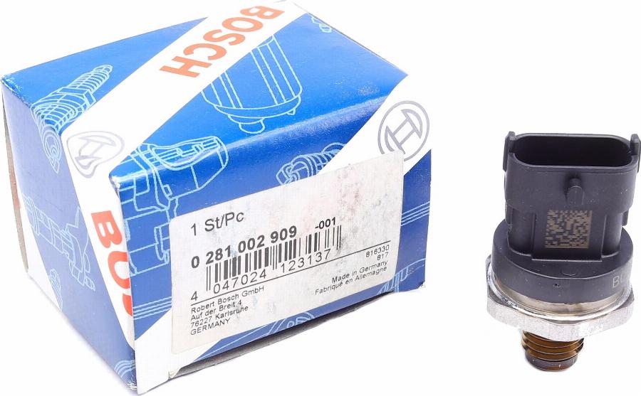 BOSCH 0 281 002 909 - Sensor, bränsletryck xdelar.se