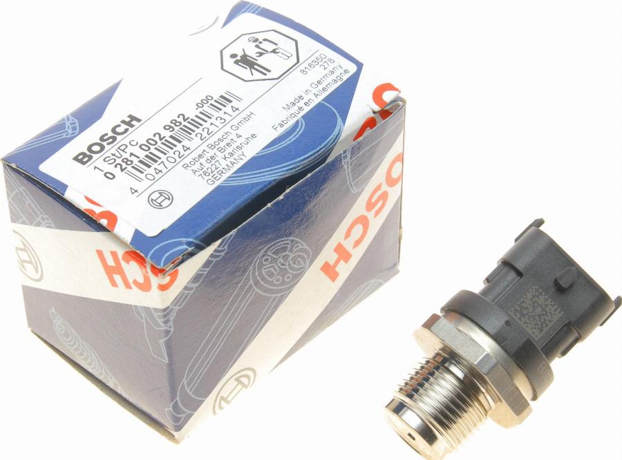 BOSCH 0 281 002 982 - Sensor, bränsletryck xdelar.se