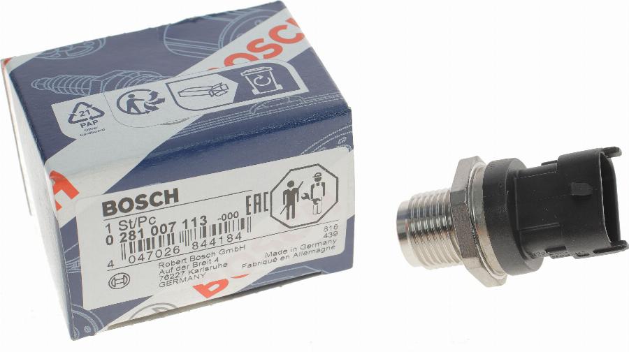 BOSCH 0 281 007 113 - Sensor, bränsletryck xdelar.se