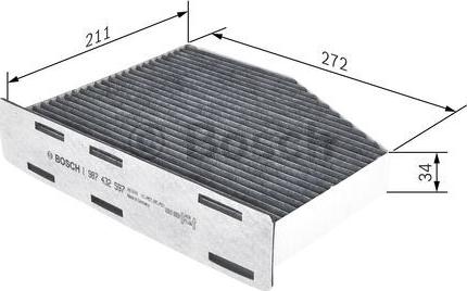 BOSCH 1 987 432 597 - Filter, kupéventilation xdelar.se