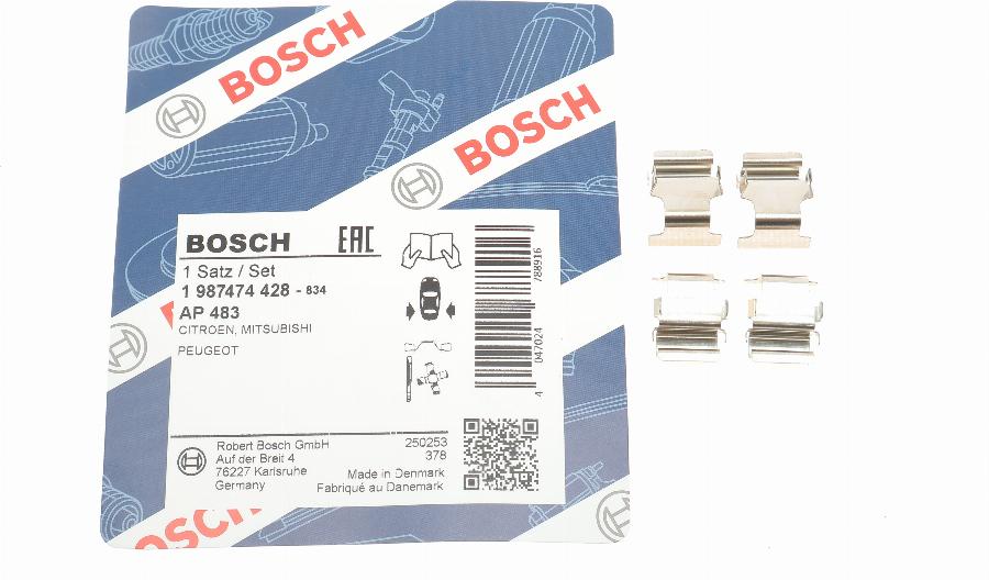 BOSCH 1 987 474 428 - Tillbehörssats, skivbromsbelägg xdelar.se