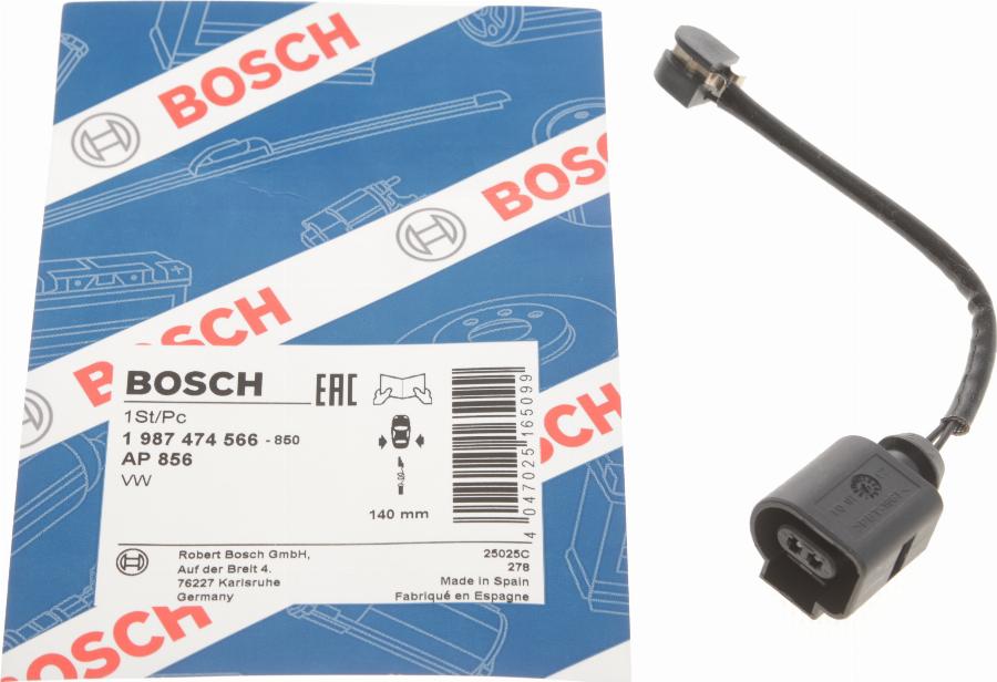 BOSCH 1 987 474 566 - Varningssensor, bromsbeläggslitage xdelar.se