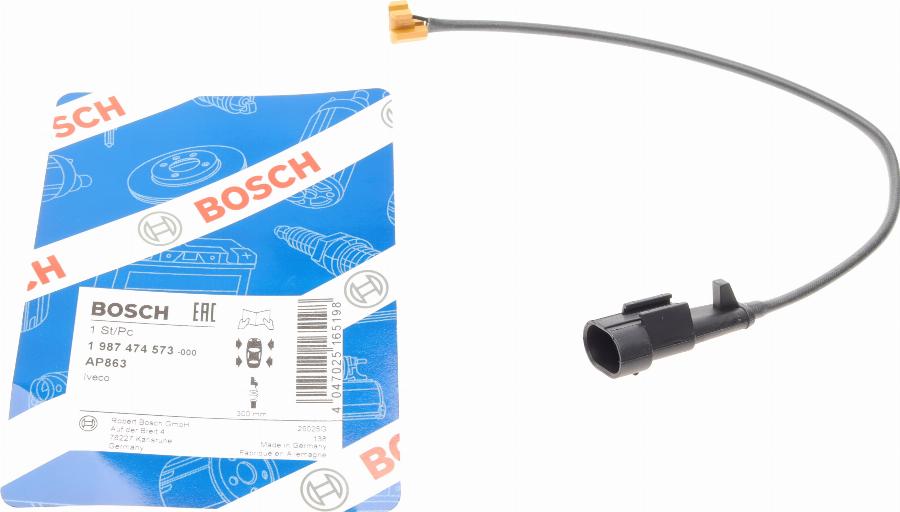 BOSCH 1 987 474 573 - Varningssensor, bromsbeläggslitage xdelar.se