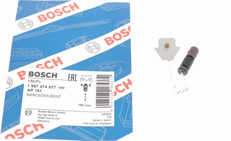 BOSCH 1 987 474 577 - Varningssensor, bromsbeläggslitage xdelar.se