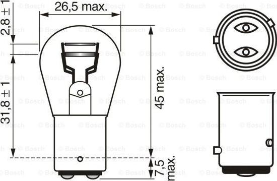 BOSCH 1 987 302 215 - Glödlampa, bromsljus xdelar.se