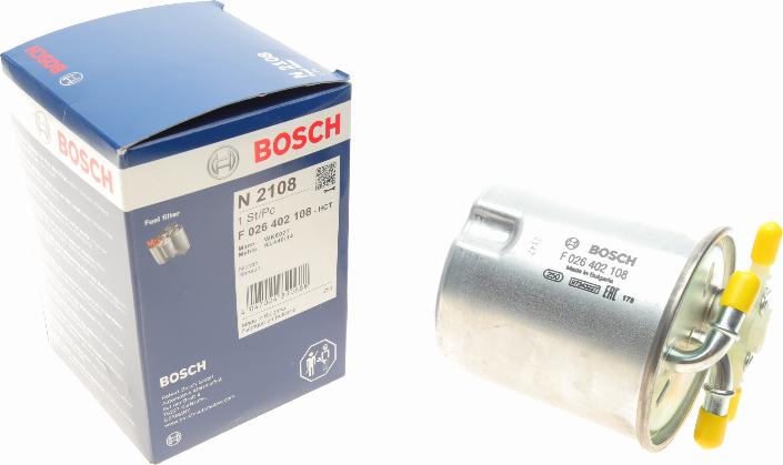 BOSCH F 026 402 108 - Bränslefilter xdelar.se