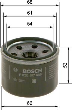 BOSCH F 026 407 050 - Oljefilter xdelar.se