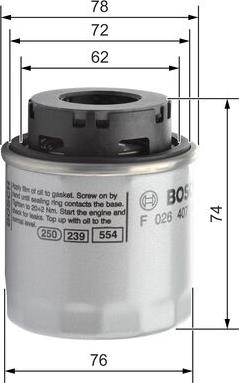 BOSCH F 026 407 181 - Oljefilter xdelar.se