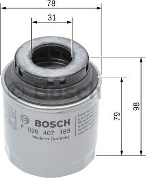 BOSCH F 026 407 183 - Oljefilter xdelar.se