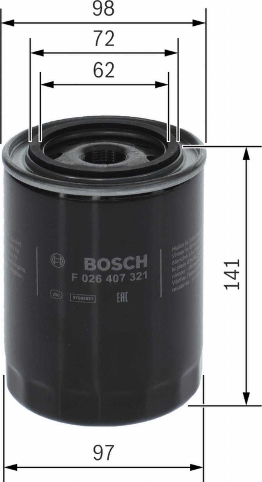 BOSCH F 026 407 321 - Oljefilter xdelar.se