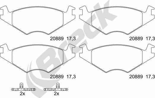 Breck 20889 00 702 00 - Bromsbeläggssats, skivbroms xdelar.se